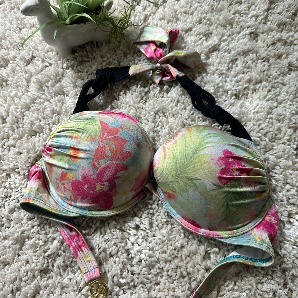 Victoria’s Secret push-up 36C bikini swim suit bra top tropical booster